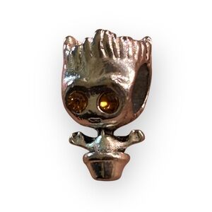 Silver Charm with Orange Accents